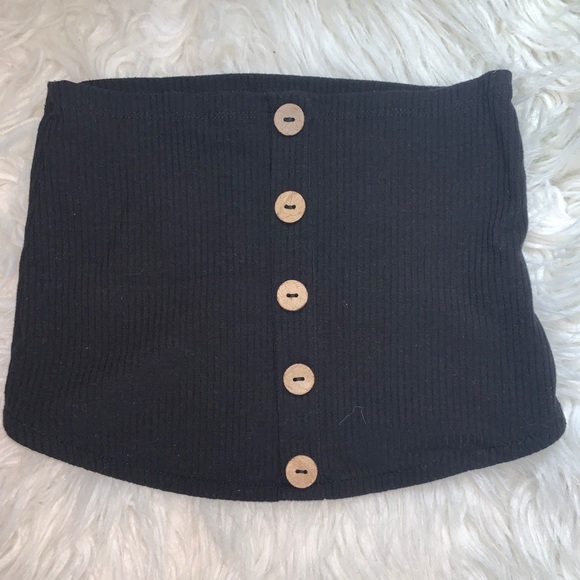 Black tube top with buttons - Picture 1 of 3